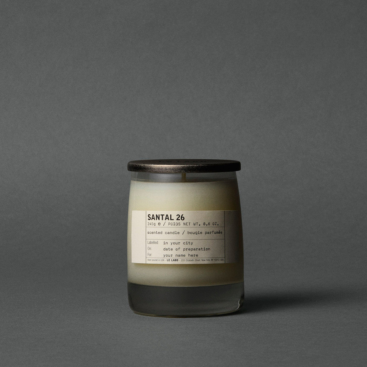 Le Labo Fragrances SANTAL 26 & CANDLE LID SET | classic candle & candle lid